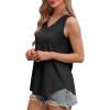 imageOFEEFAN Womens Tank Tops V Neck Sleeveless Flowy Loose Fit Basic Casual Summer TopsBlack