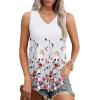 imageOFEEFAN Womens Tank Tops V Neck Sleeveless Flowy Loose Fit Basic Casual Summer TopsFloral Blush