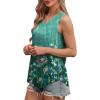 imageOFEEFAN Womens Tank Tops V Neck Sleeveless Flowy Loose Fit Basic Casual Summer TopsFloral Teal
