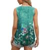 imageOFEEFAN Womens Tank Tops V Neck Sleeveless Flowy Loose Fit Basic Casual Summer TopsFloral Teal