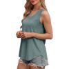 imageOFEEFAN Womens Tank Tops V Neck Sleeveless Flowy Loose Fit Basic Casual Summer TopsGreen