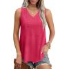 imageOFEEFAN Womens Tank Tops V Neck Sleeveless Flowy Loose Fit Basic Casual Summer TopsHot Pink