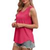 imageOFEEFAN Womens Tank Tops V Neck Sleeveless Flowy Loose Fit Basic Casual Summer TopsHot Pink