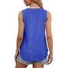 imageOFEEFAN Womens Tank Tops V Neck Sleeveless Flowy Loose Fit Basic Casual Summer TopsKlein Blue