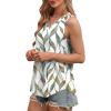 imageOFEEFAN Womens Tank Tops V Neck Sleeveless Flowy Loose Fit Basic Casual Summer TopsLeaf Print