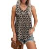 imageOFEEFAN Womens Tank Tops V Neck Sleeveless Flowy Loose Fit Basic Casual Summer TopsLeopard