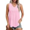 imageOFEEFAN Womens Tank Tops V Neck Sleeveless Flowy Loose Fit Basic Casual Summer TopsPink