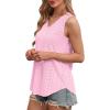 imageOFEEFAN Womens Tank Tops V Neck Sleeveless Flowy Loose Fit Basic Casual Summer TopsPink