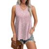 imageOFEEFAN Womens Tank Tops V Neck Sleeveless Flowy Loose Fit Basic Casual Summer TopsPink Dot