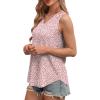 imageOFEEFAN Womens Tank Tops V Neck Sleeveless Flowy Loose Fit Basic Casual Summer TopsPink Dot