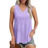 imageOFEEFAN Womens Tank Tops V Neck Sleeveless Flowy Loose Fit Basic Casual Summer TopsPurple