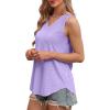 imageOFEEFAN Womens Tank Tops V Neck Sleeveless Flowy Loose Fit Basic Casual Summer TopsPurple