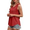 imageOFEEFAN Womens Tank Tops V Neck Sleeveless Flowy Loose Fit Basic Casual Summer TopsRed