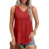 imageOFEEFAN Womens Tank Tops V Neck Sleeveless Flowy Loose Fit Basic Casual Summer TopsRed