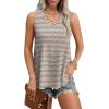 imageOFEEFAN Womens Tank Tops V Neck Sleeveless Flowy Loose Fit Basic Casual Summer TopsStripe