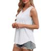 imageOFEEFAN Womens Tank Tops V Neck Sleeveless Flowy Loose Fit Basic Casual Summer TopsWhite