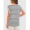 imageOFEEFAN Summer Tops Cap Sleeve Shirts Loose Fit Dressy CasualAblack Stripe