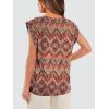 imageOFEEFAN Summer Tops Cap Sleeve Shirts Loose Fit Dressy CasualBoho Floral