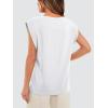 imageOFEEFAN Summer Tops Cap Sleeve Shirts Loose Fit Dressy CasualBwhite