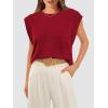 imageOFEEFAN Summer Tops Cap Sleeve Shirts Loose Fit Dressy CasualCred