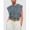 imageOFEEFAN Summer Tops Cap Sleeve Shirts Loose Fit Dressy CasualFloral Blue