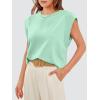 imageOFEEFAN Summer Tops Cap Sleeve Shirts Loose Fit Dressy CasualLake Green