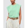 imageOFEEFAN Summer Tops Cap Sleeve Shirts Loose Fit Dressy CasualLake Green