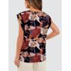 imageOFEEFAN Summer Tops Cap Sleeve Shirts Loose Fit Dressy CasualPrint Floral