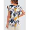 imageOFEEFAN Summer Tops Cap Sleeve Shirts Loose Fit Dressy CasualPrint Flower