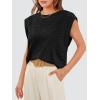 imageOFEEFAN Summer Tops Cap Sleeve Shirts Loose Fit Dressy CasualZblack