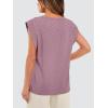 imageOFEEFAN Summer Tops Cap Sleeve Shirts Loose Fit Dressy CasualZdusty Pink