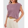 imageOFEEFAN Summer Tops Cap Sleeve Shirts Loose Fit Dressy CasualZdusty Pink