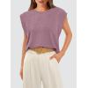imageOFEEFAN Summer Tops Cap Sleeve Shirts Loose Fit Dressy CasualZdusty Pink