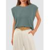 imageOFEEFAN Summer Tops Cap Sleeve Shirts Loose Fit Dressy CasualZgreen