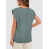 imageOFEEFAN Summer Tops Cap Sleeve Shirts Loose Fit Dressy CasualZgreen