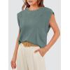 imageOFEEFAN Summer Tops Cap Sleeve Shirts Loose Fit Dressy CasualZgreen