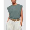imageOFEEFAN Summer Tops Cap Sleeve Shirts Loose Fit Dressy CasualZgreen