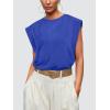 imageOFEEFAN Summer Tops Cap Sleeve Shirts Loose Fit Dressy CasualZklein Blue