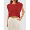 imageOFEEFAN Summer Tops Cap Sleeve Shirts Loose Fit Dressy CasualZred