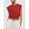 imageOFEEFAN Summer Tops Cap Sleeve Shirts Loose Fit Dressy CasualZred