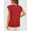 imageOFEEFAN Summer Tops Cap Sleeve Shirts Loose Fit Dressy CasualZred