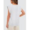 imageOFEEFAN Summer Tops Cap Sleeve Shirts Loose Fit Dressy CasualZwhite