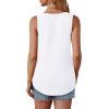 imageOFEEFAN Tank Top for Women Summer Outfits Sleeveless Blouses Dressy Casual Loose Fit Shirts Scooped Neck Pleated Front0white