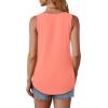 imageOFEEFAN Tank Top for Women Summer Outfits Sleeveless Blouses Dressy Casual Loose Fit Shirts Scooped Neck Pleated Front1coral