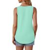 imageOFEEFAN Tank Top for Women Summer Outfits Sleeveless Blouses Dressy Casual Loose Fit Shirts Scooped Neck Pleated Front2aqua