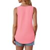 imageOFEEFAN Tank Top for Women Summer Outfits Sleeveless Blouses Dressy Casual Loose Fit Shirts Scooped Neck Pleated Front2light Pink