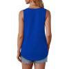 imageOFEEFAN Tank Top for Women Summer Outfits Sleeveless Blouses Dressy Casual Loose Fit Shirts Scooped Neck Pleated Front2royal Blue