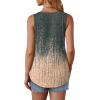 imageOFEEFAN Tank Top for Women Summer Outfits Sleeveless Blouses Dressy Casual Loose Fit Shirts Scooped Neck Pleated Front3tiedye Greycoral