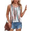 imageOFEEFAN Tank Top for Women Summer Outfits Sleeveless Blouses Dressy Casual Loose Fit Shirts Scooped Neck Pleated Front3tiedye Multicolor