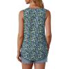 imageOFEEFAN Tank Top for Women Summer Outfits Sleeveless Blouses Dressy Casual Loose Fit Shirts Scooped Neck Pleated Front4floral Blue